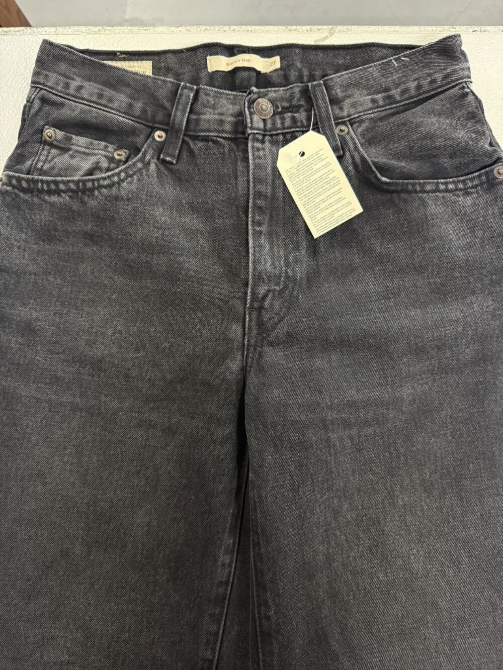 Levis Premium Baggy Dad Jeans W27 L30 Black Denim Womens